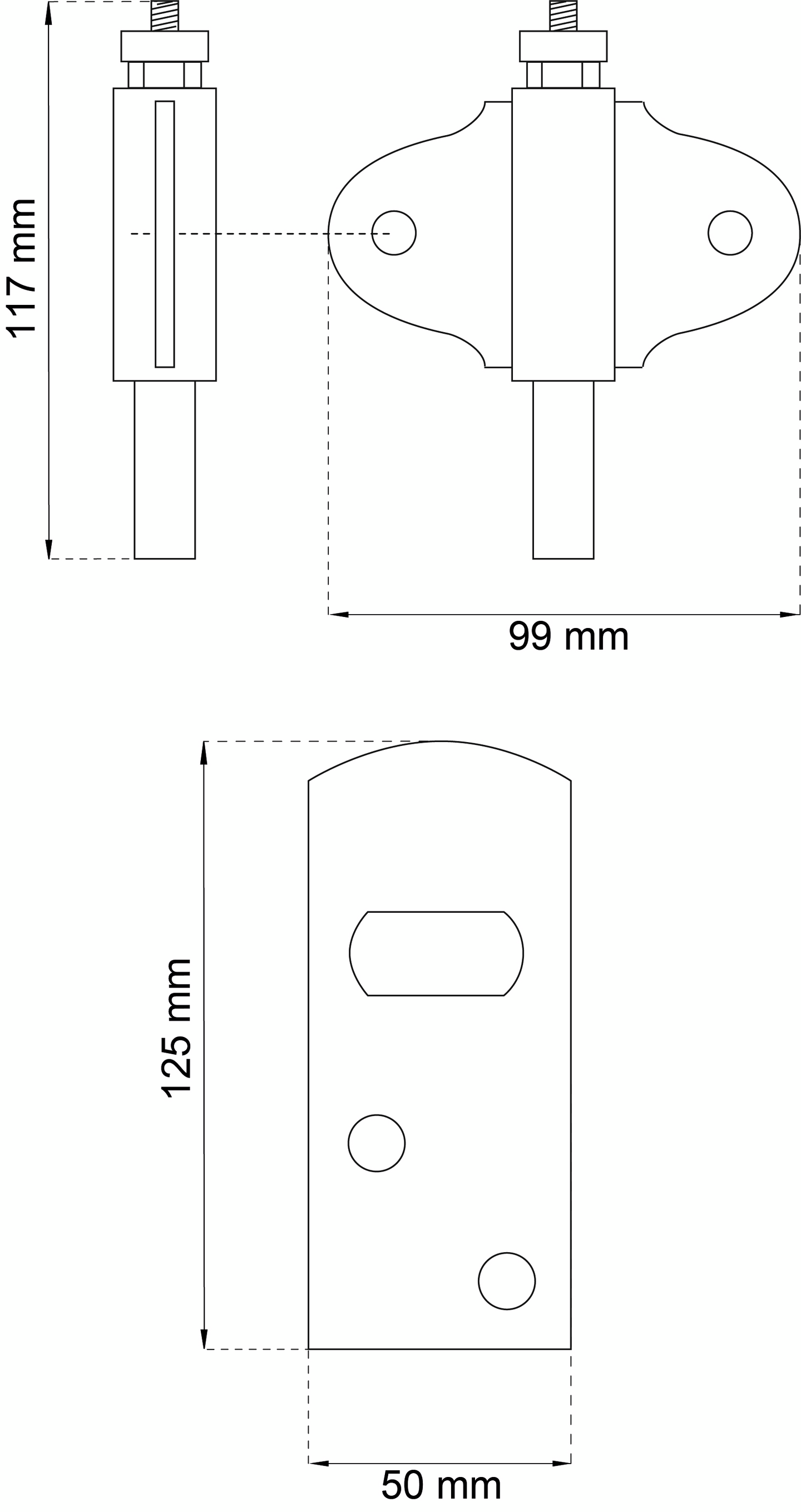 BOXLÅS HABO 100 ALUMINIUM M SLUTBLE INKLUSIVE RAKT SLUTBLECK