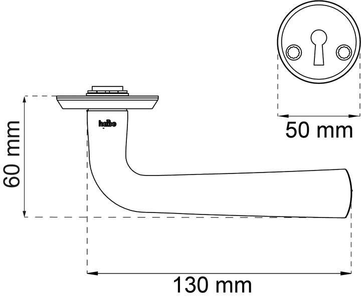 DÖRRHANDTAG HABO OSLO KROM MED NYCKELSKYLT