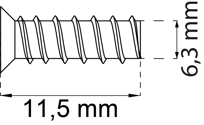 SYSTEMSKRUV GALV 6,3X11,5MM SB
