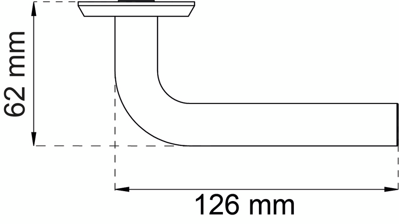 DÖRRHANDTAG HABO L-FORM CLEAN, BORSTAD PP