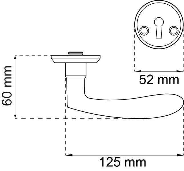 DÖRRHANDTAG HABO CHICAGO RF MED NYCKELSKYLT PP