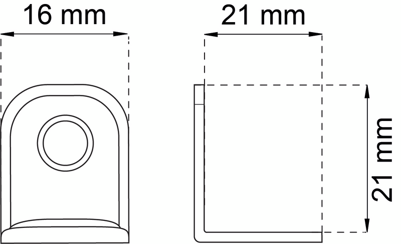 MÖBELVINKEL 21X21MM GALV 8P 211