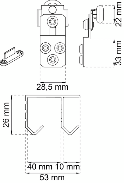 SKJUTDÖRRSBESLAG HABO K-30 EFZ 2M/30KG