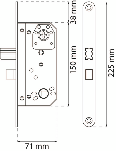 LÅSHUS HABO 68765 GALV/ROSTFRI 68765 GALV/RFR SYM SB