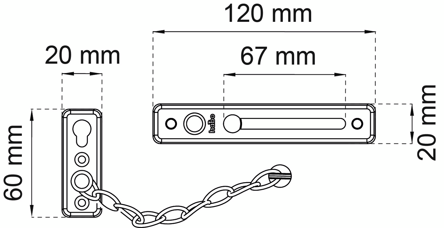 DÖRRKEDJA HABO MED SPÄRR KROM