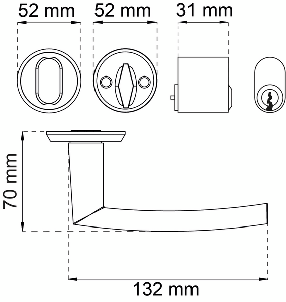 YTTERDÖRRSATS HABO UTAN LÅSH ROSTF