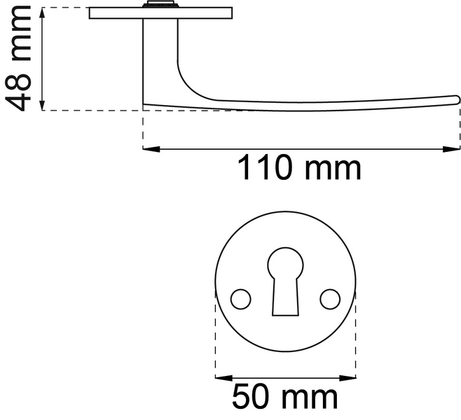 DÖRRHANDTAG HABO A2595 M MÄSS MED NYCKELSKYLT