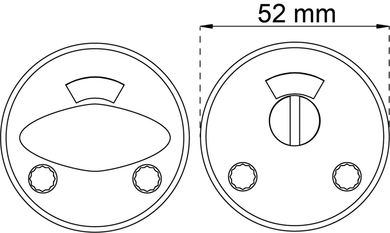 WC-BESLAG HABO 52MM PO-MÄSSING 1682, POLERA LÅSHUS 6414/62014/62020