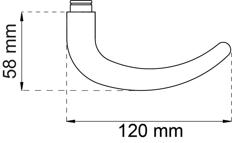 DÖRRHANDTAG HABO 316-3 COUPE UR 120, UTAN ROSETT