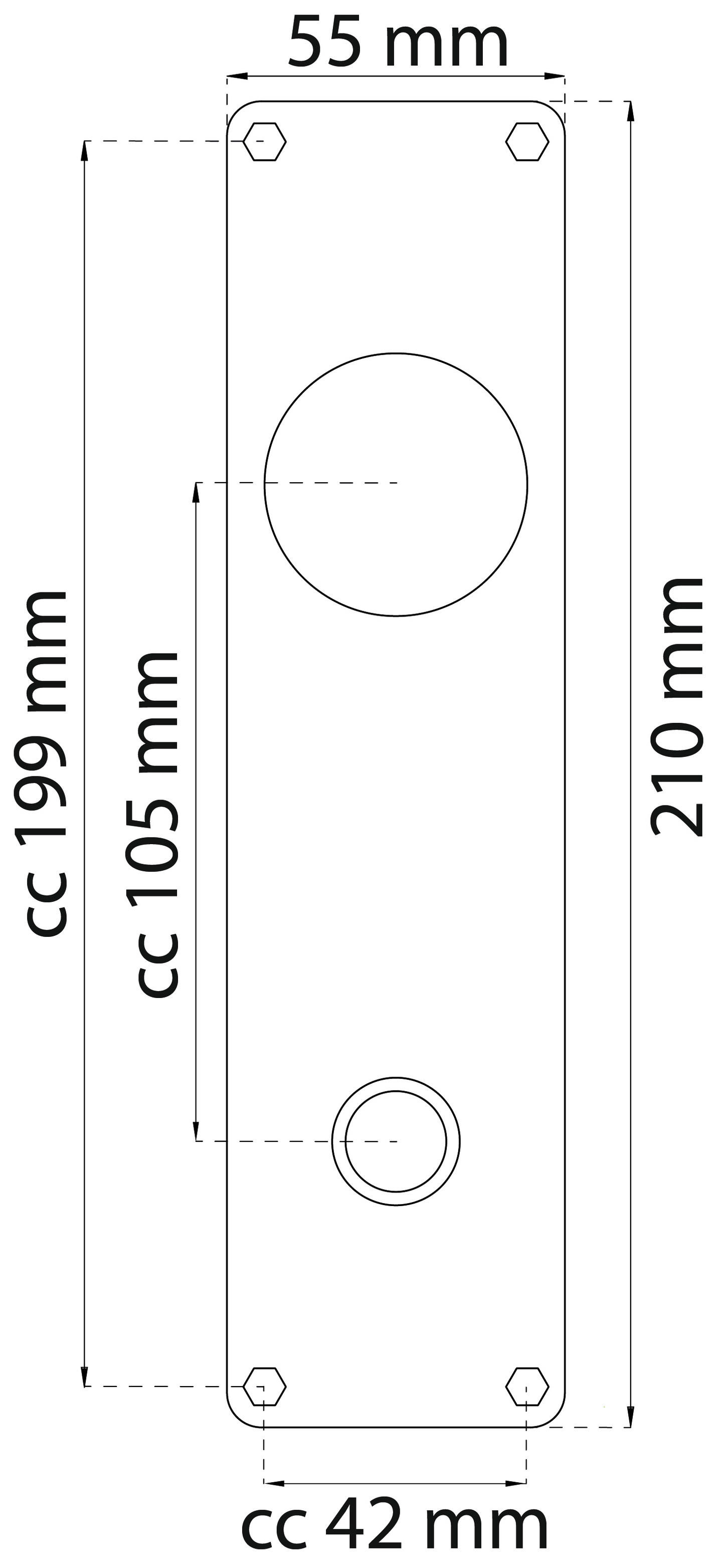 LÅNGSKYLT HABO 2852-105 212X54 316, 212X54MM