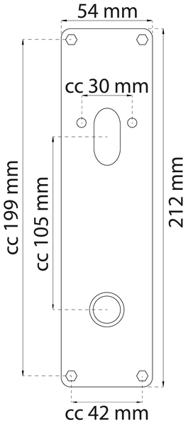 LÅNGSKYLT HABO 2381-105 212X54 316, 212X54MM