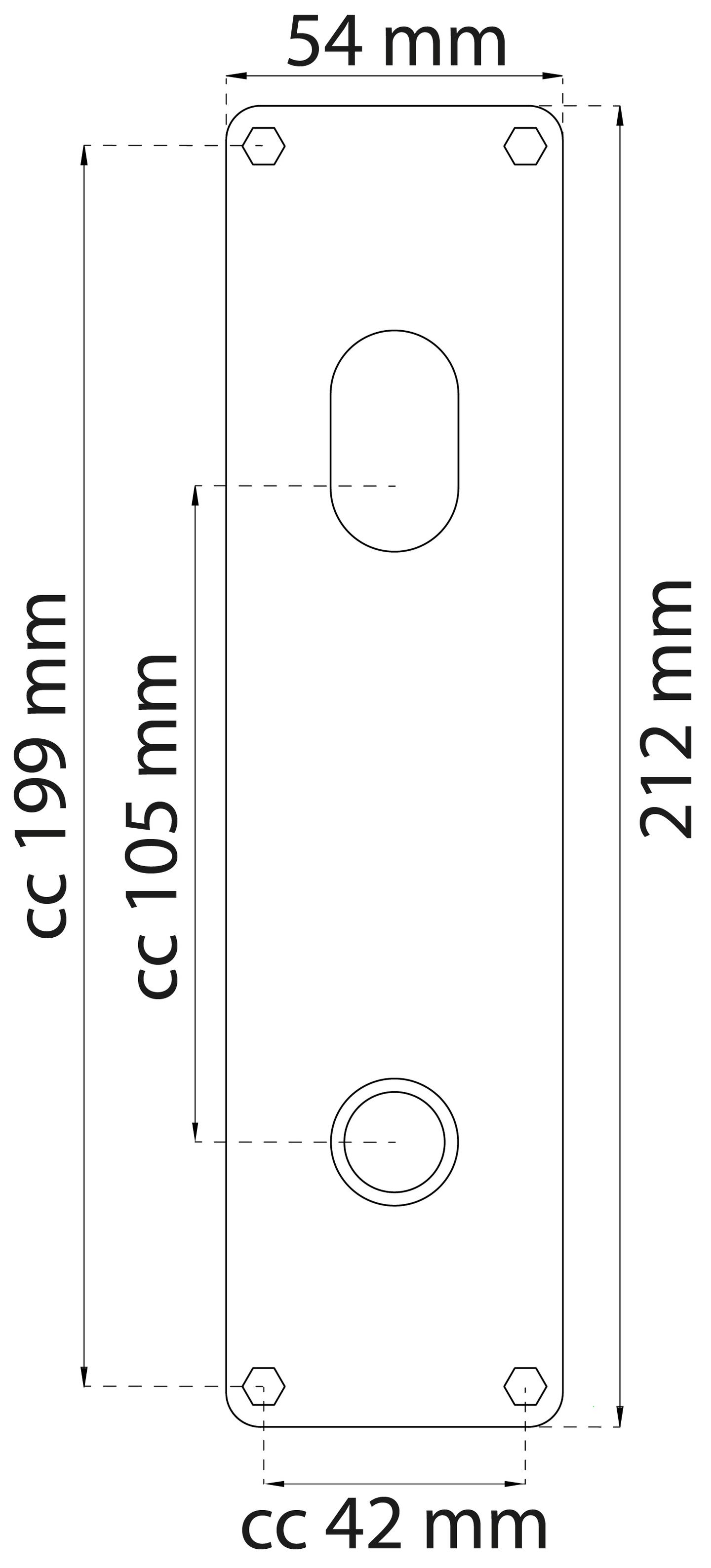 LÅNGSKYLT HABO 2831-105 212X54 316, 212X54MM