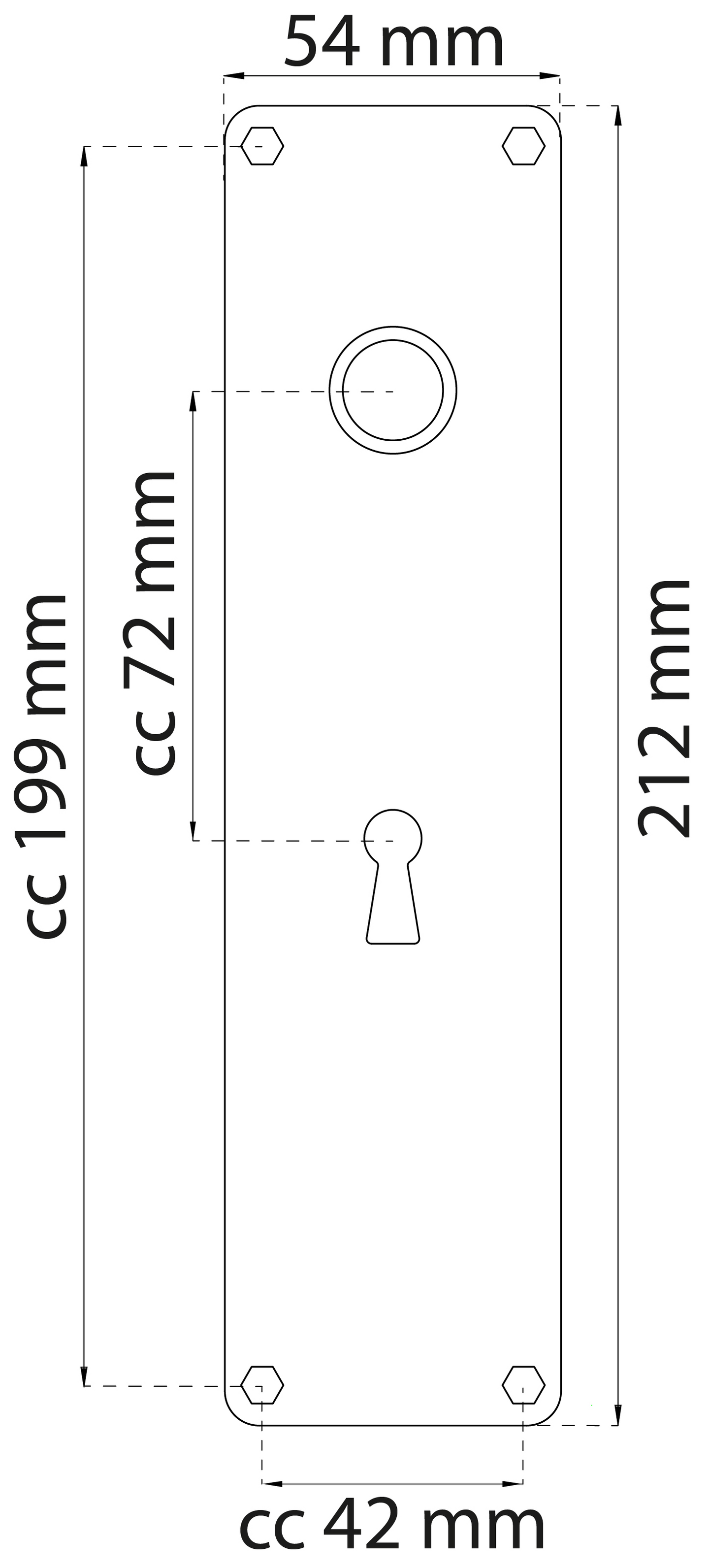LÅNGSKYLT HABO 2833-72 RF 316 212X54MM