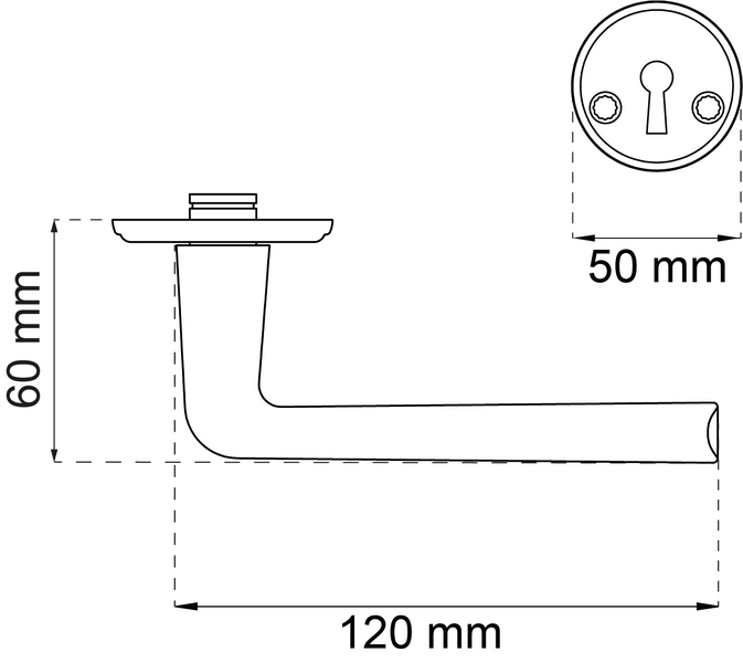 DÖRRHANDTAG HABO SEATTLE KOMBI KROM, BORSTAD KROM