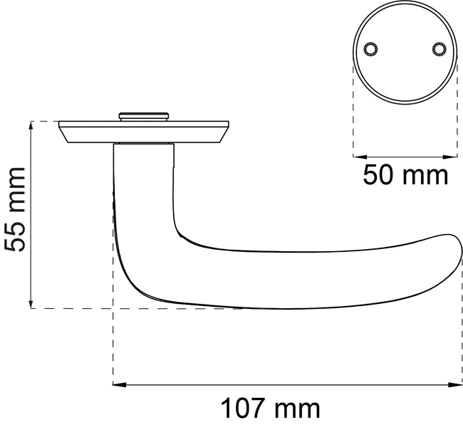 DÖRRHANDTAG HABO A696-4265 KROM MED TÄCKBRICKA