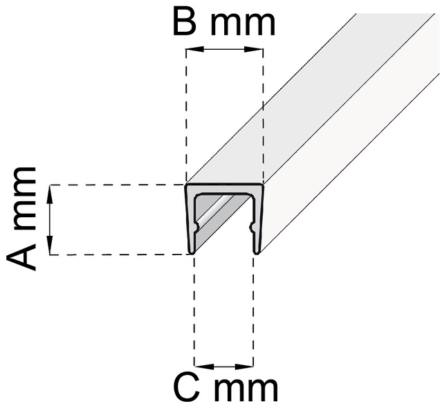 U-PROFIL HABO B60 AL 10X10X1000MM, B60 10X10X1000MM AL