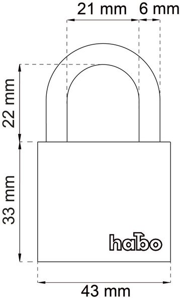 HÄNGLÅS HABO 703-40 SVART SB