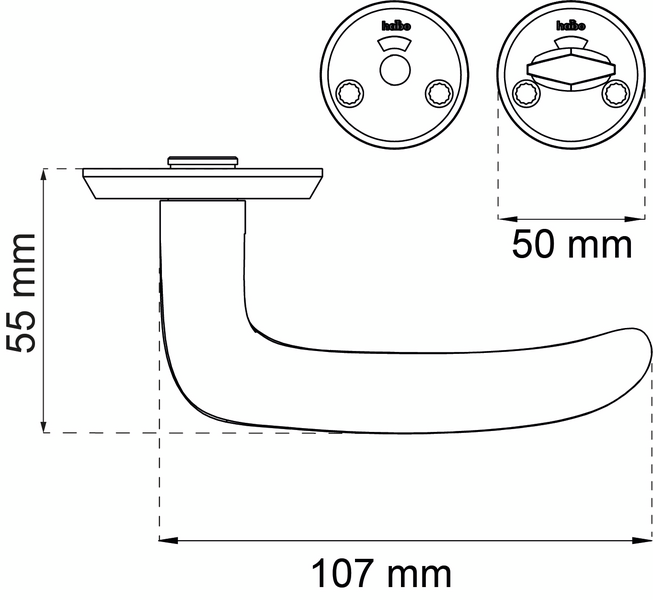 DÖRRHANDTAG HABO A696-A262 KROM PP, WC-BESLAG