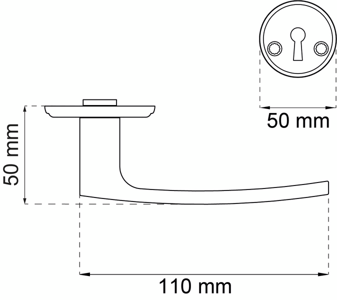 DÖRRHANDTAG HABO TORINO P MÄSS MED NYCKELSKYLT