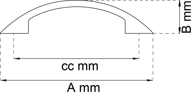 LÅDHANDTAG HABO JOLINE KROM CC96 2, 2ST SB