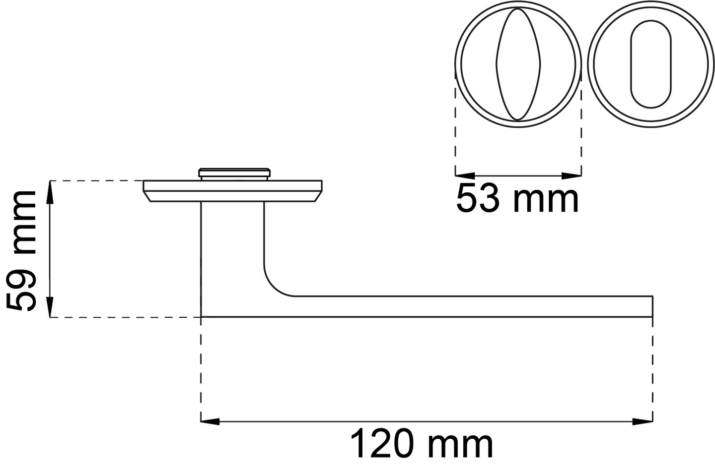 DÖRRTRYCKE A2560 KROM INKL CYLINDERVREDSATS