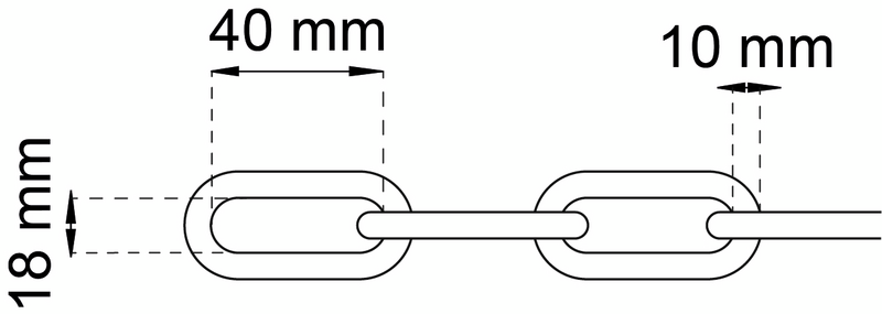KÄTTING HABO SV KORT LÄNK 10MM 10M SVART 10MM KORT LÄNK 10M