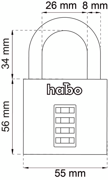 HÄNGLÅS HABO 203-55 KOMBI SB