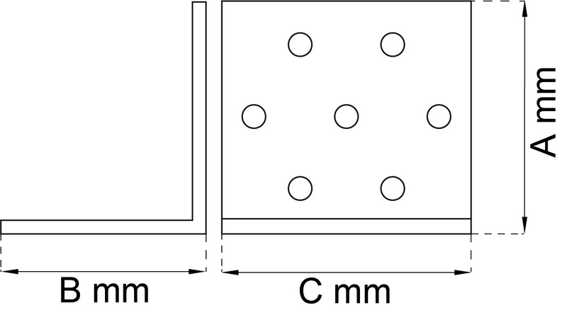 SPIKPLÅTSVINKEL HABO G 2,5X40X40X60