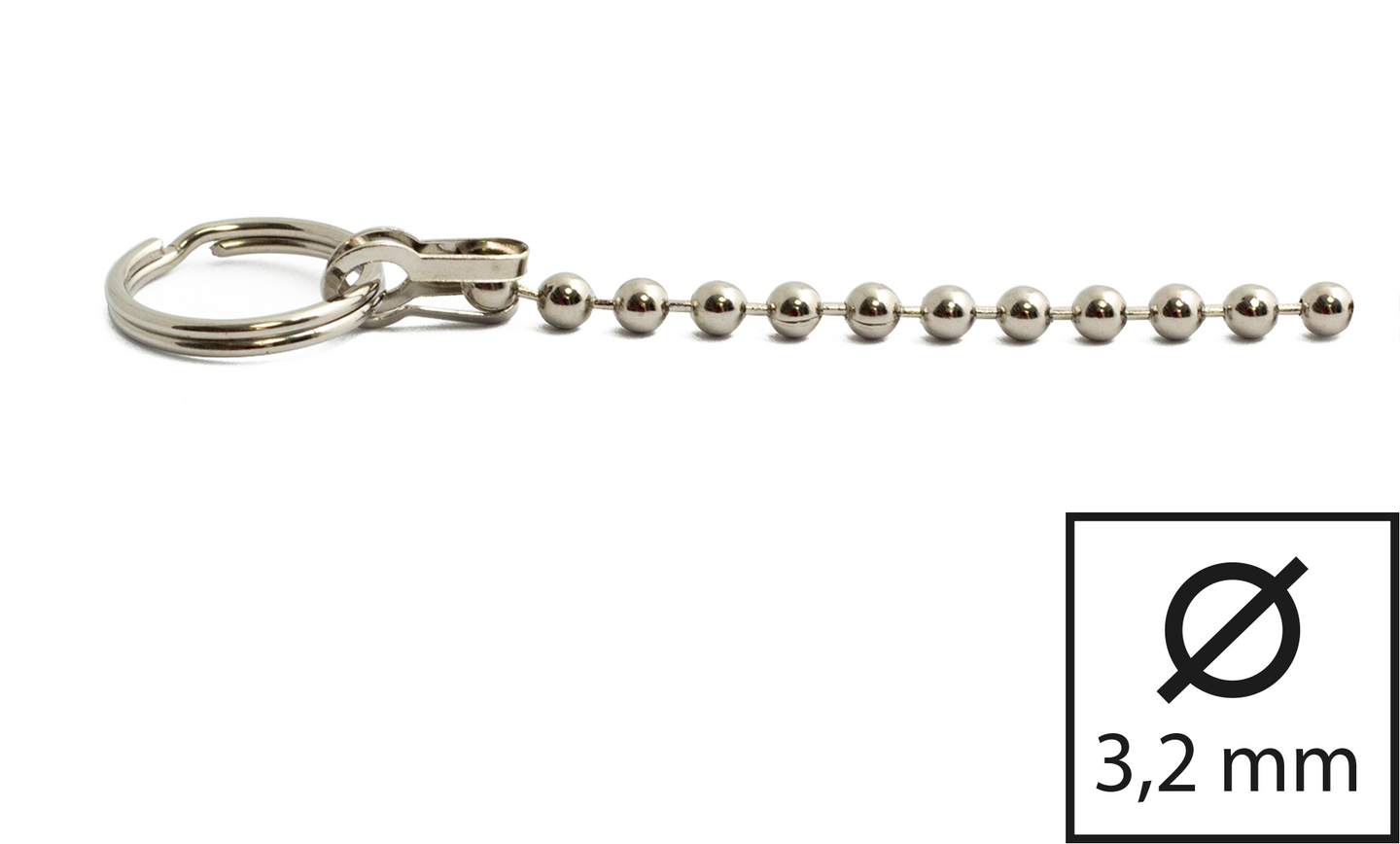 KULKEDJA HABO KOMPL MED RINGAR 1M KOMPLETT 1 M MED RINGAR