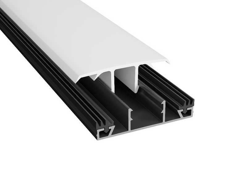 PROFILUNDERDEL GOP PLASTTAK MITT, ALU SVART 10/16 4000MM