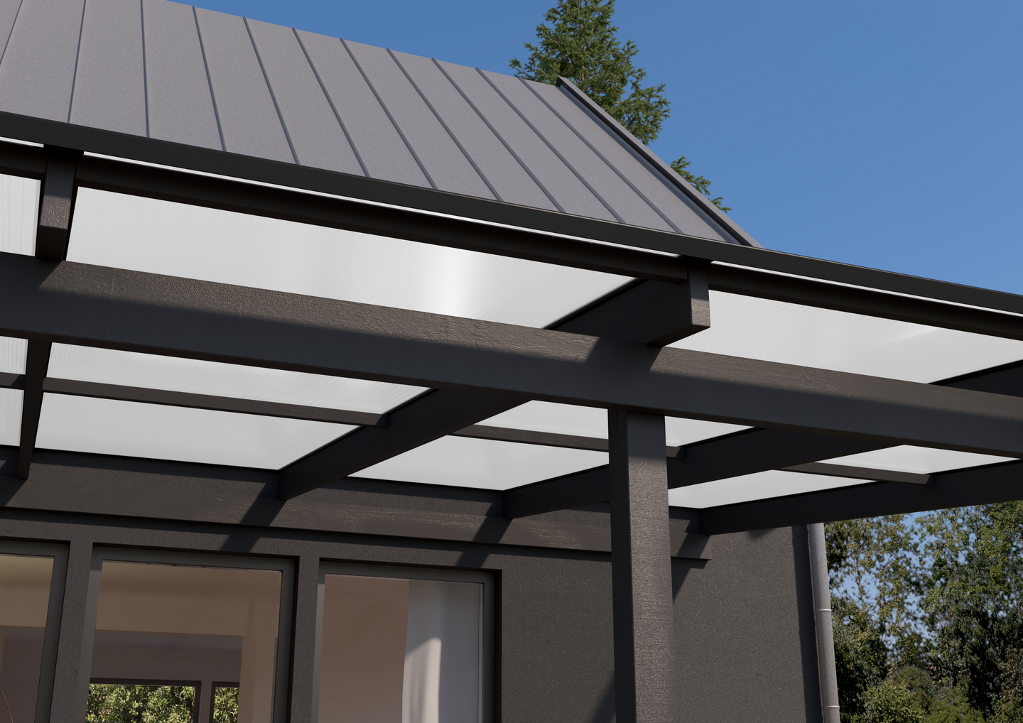 PROFILUNDERDEL GOP PLASTTAK MITT, ALU SVART 10/16 4000MM