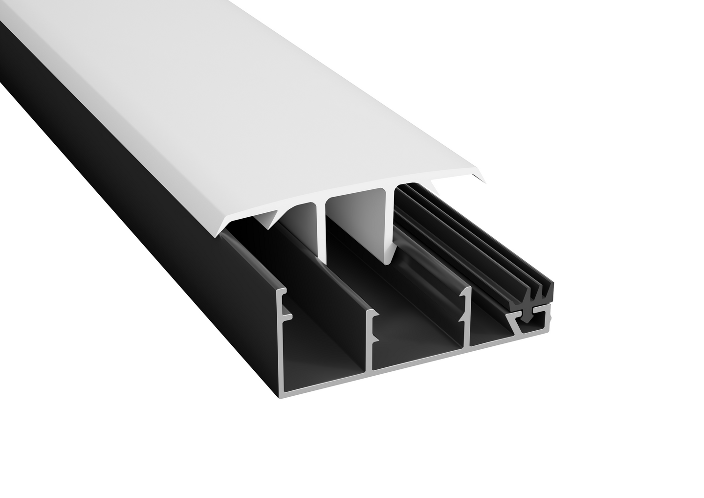 PROFILUNDERDEL GOP PLASTTAK KANT, ALU SVART 16 6000MM