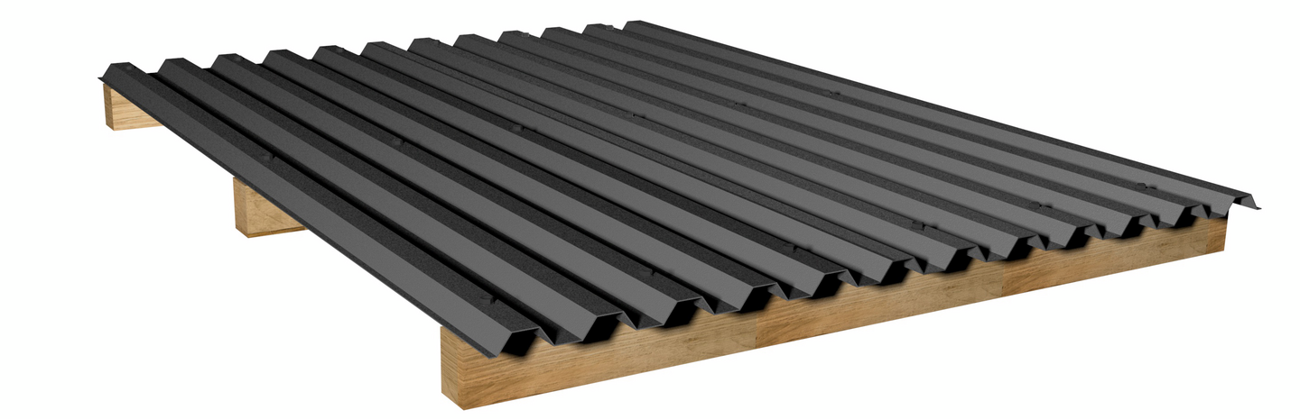 PLASTTAK KORRUGERAD GOP RENEW 76/18 SVART 3500X1040MM