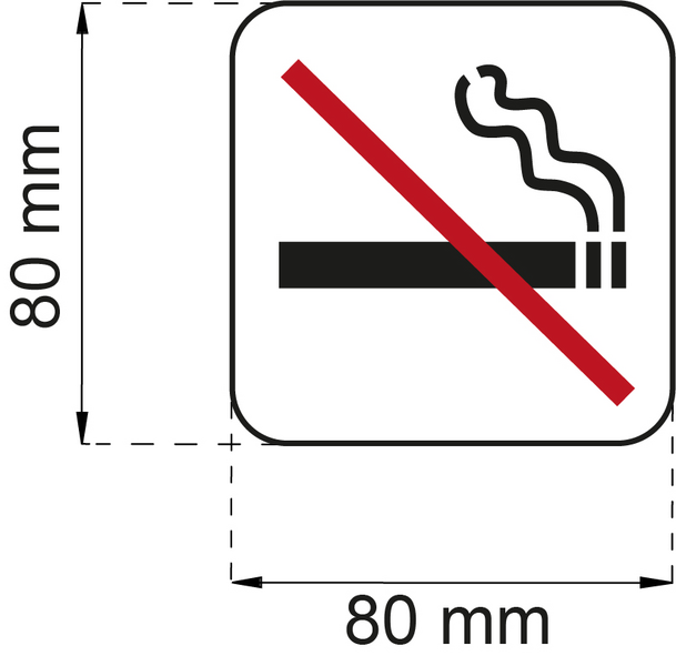 SYMBOL HABO NO SMOKING 80X80MM