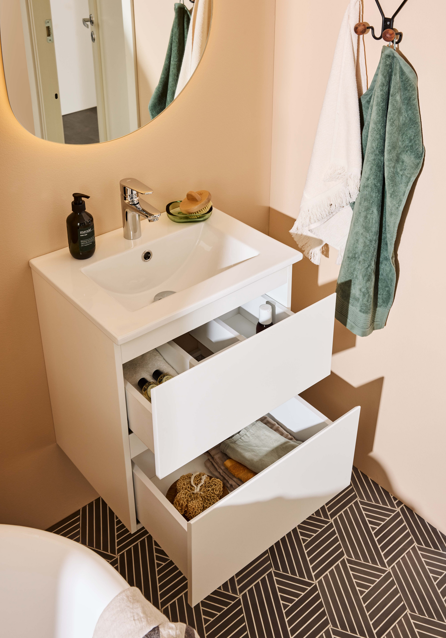 TVÄTTSTÄLLSSKÅP NORO VEGA 500 VIT MED TVÄTTSTÄLL