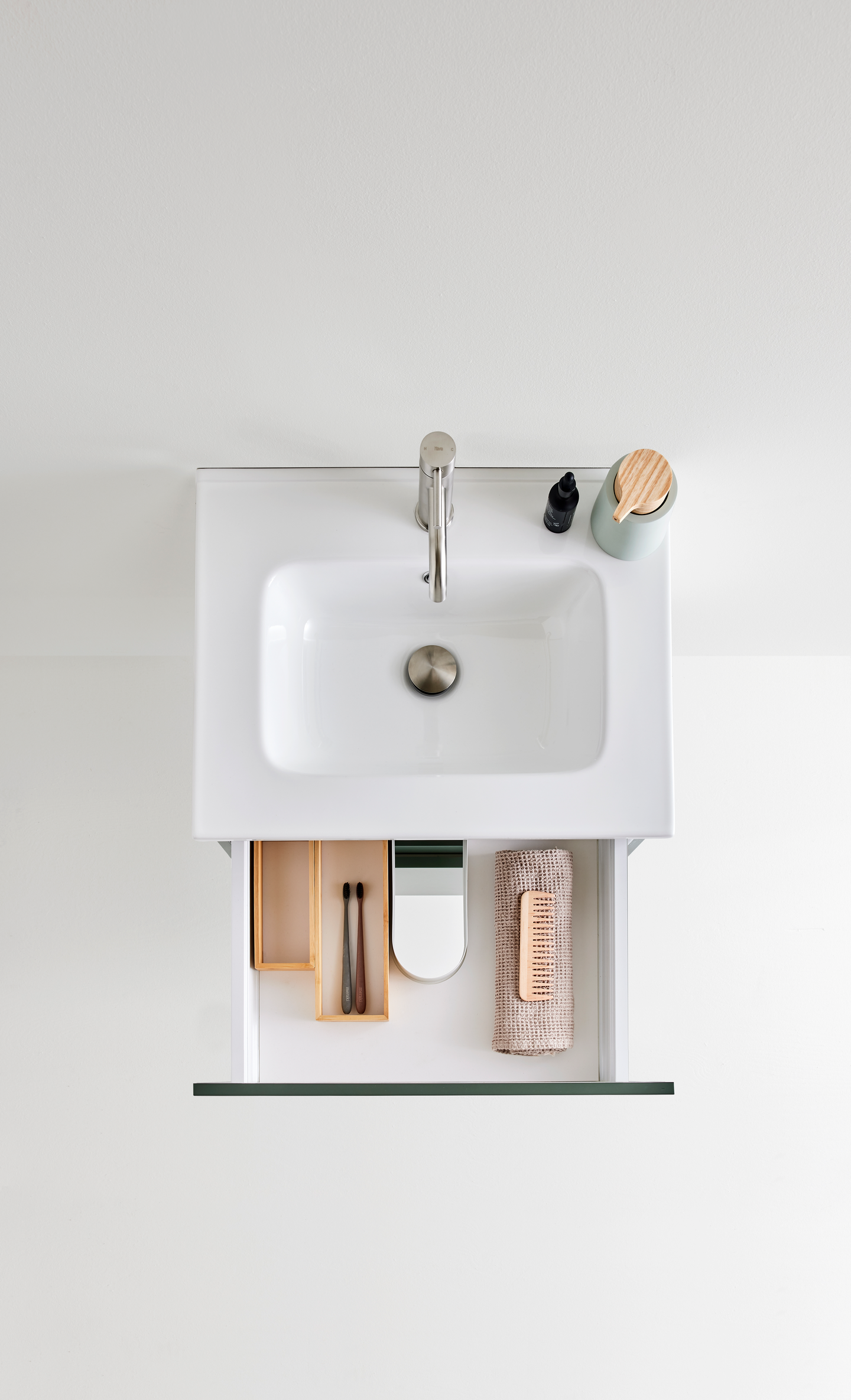 KOMMOD HAFA HAZE 2 LÅDOR 600 GRÖN MED TVÄTTSTÄLL