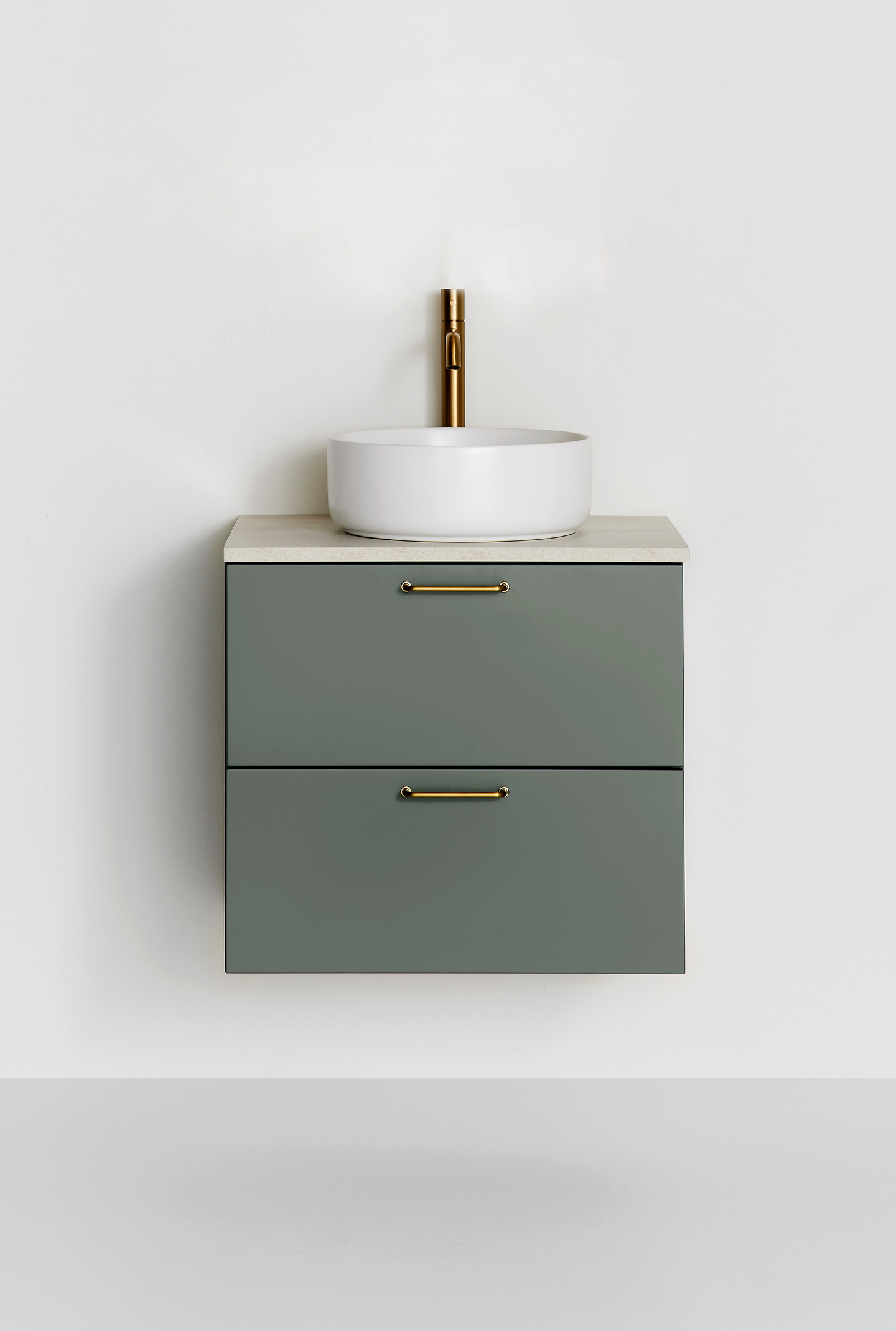 KOMMOD HAFA HAZE 2 LÅDOR 600 GRÖN MED BÄNKSKIVA OCH HANDFAT