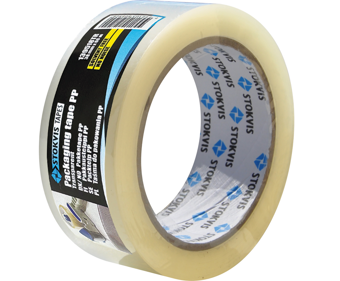 PACKTEJP STOKVIS PP TRANSPARENT NO NOICE 38MM 66M