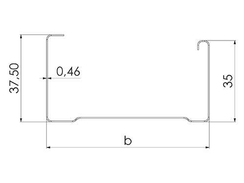 STÅLREGEL ER 70 STD 2490MM