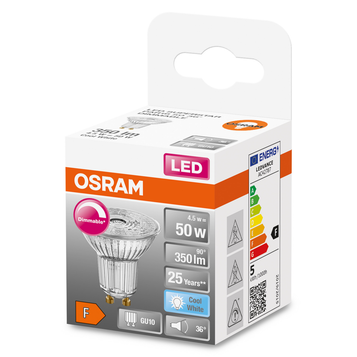 LED-LAMPA N/A OSRAM 940 PAR16 DIM, GLAS 36GR GU10 50