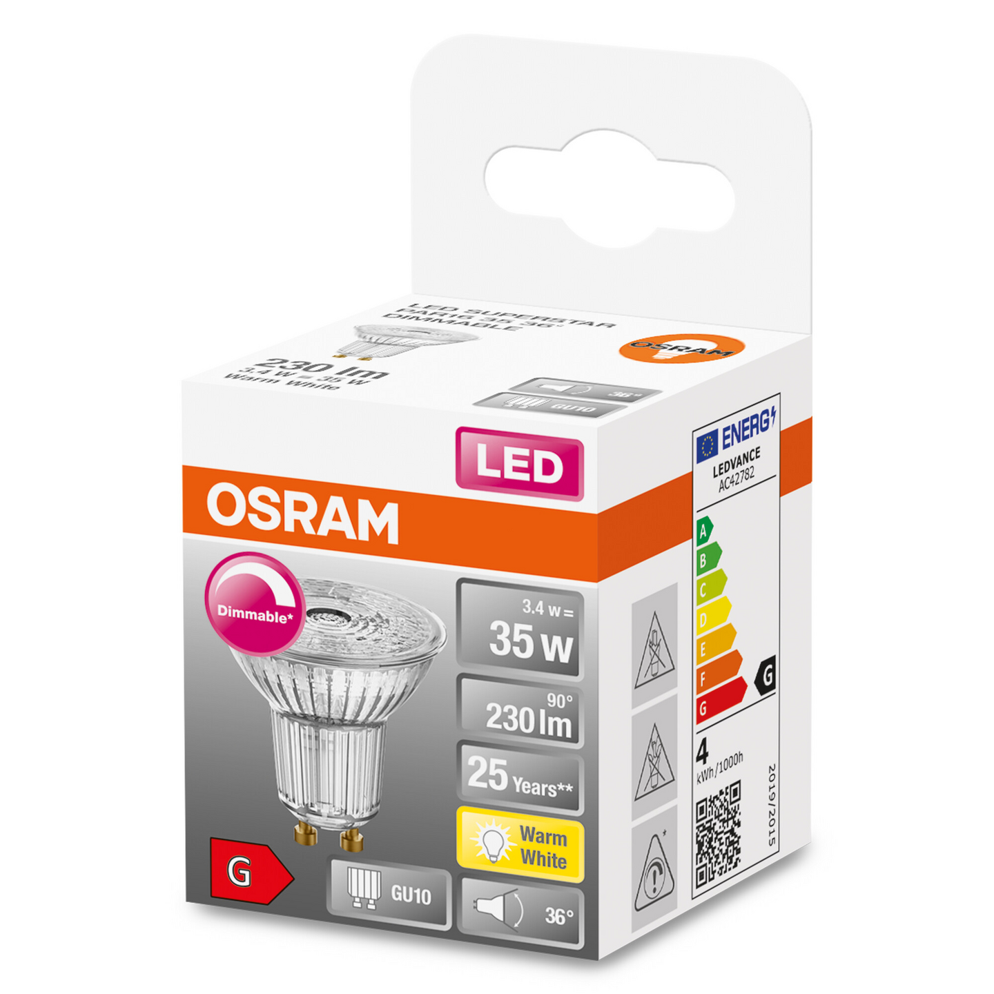 LED-LAMPA OSRAM 927 PAR16 DIM GLAS 36GR GU10 35