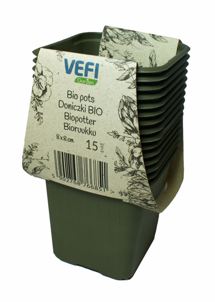 Bioruukku Vefi neliö 8x8cm 15kpl