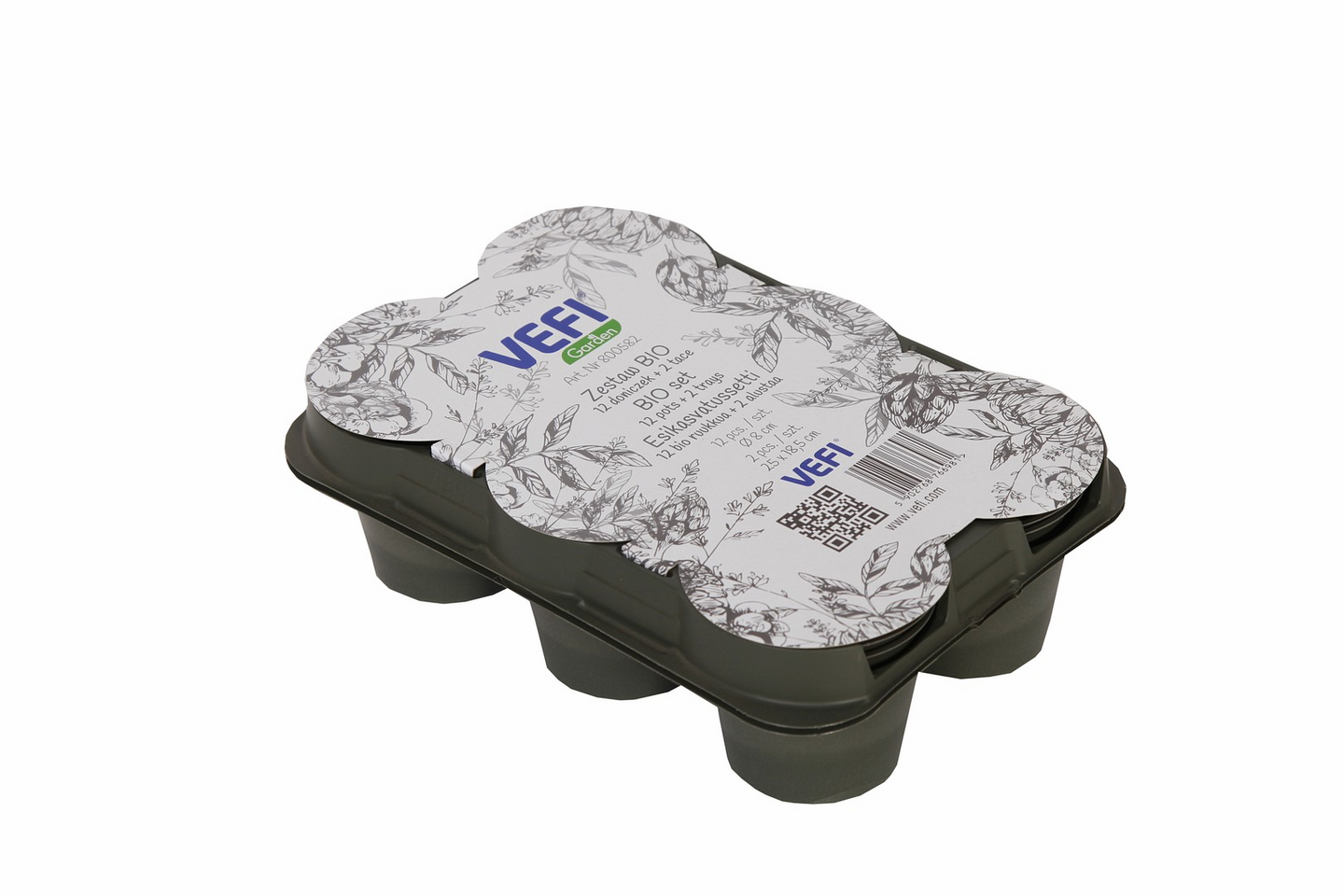 Bioruukut ja alustat Vefi 12+2kpl