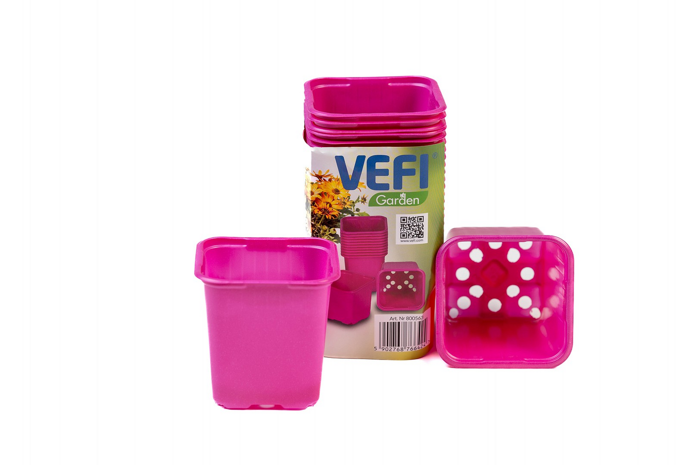 Muoviruukku Vefi 8x8cm pinkki 20kpl