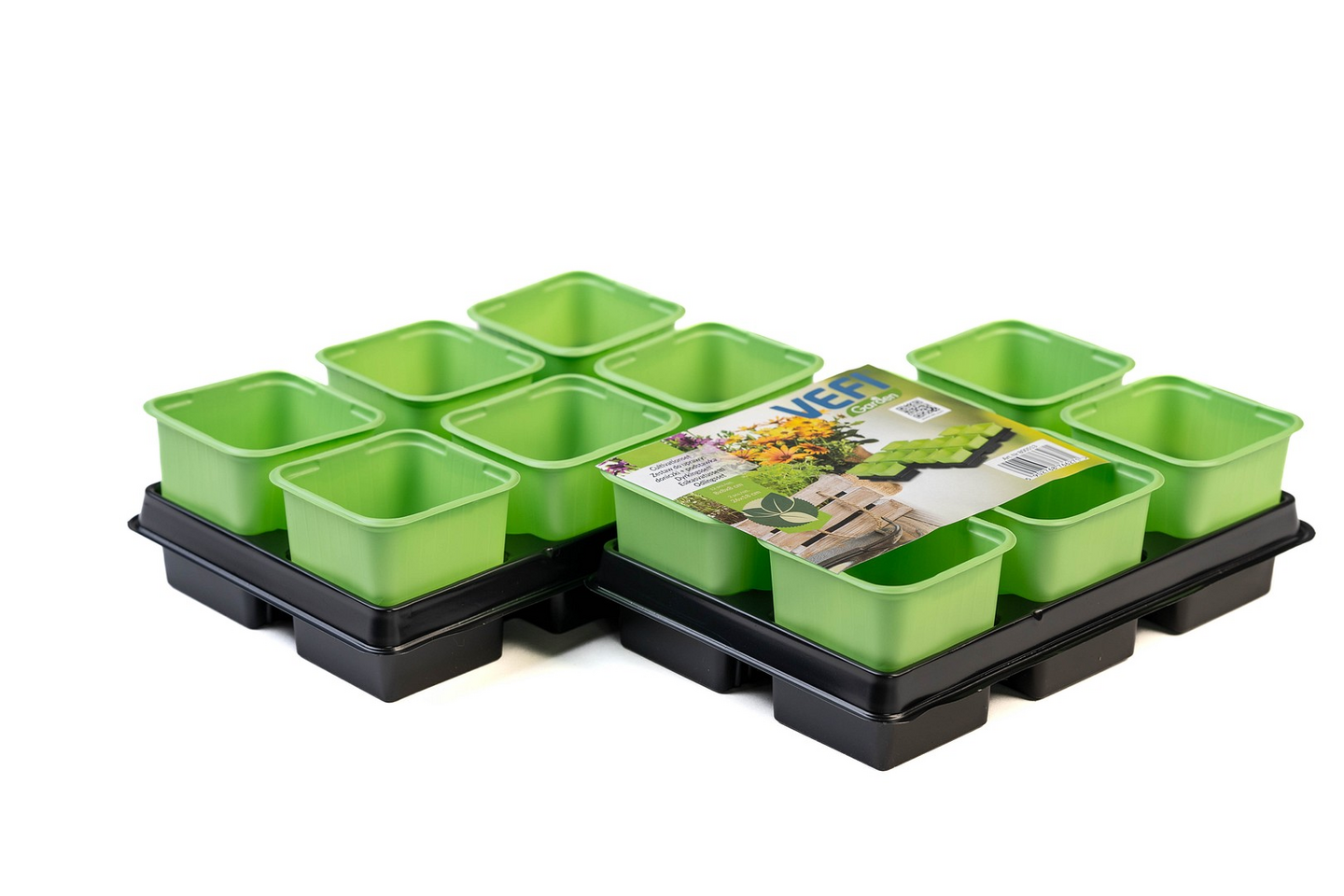 Muoviruukut ja alusta Vefi 12+2kpl