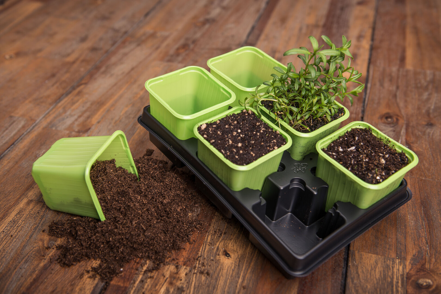 Muoviruukut ja alusta Vefi 12+2kpl