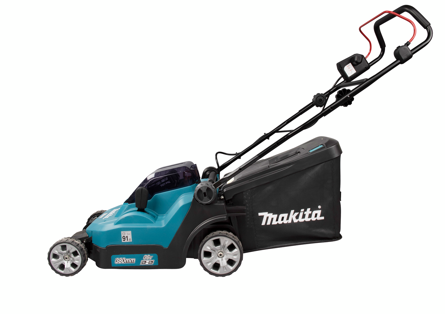 GRÄSKLIPPARE DLM382PM2 MAKITA 2X18V 2X4,0AH LADDARE 40L 38CM