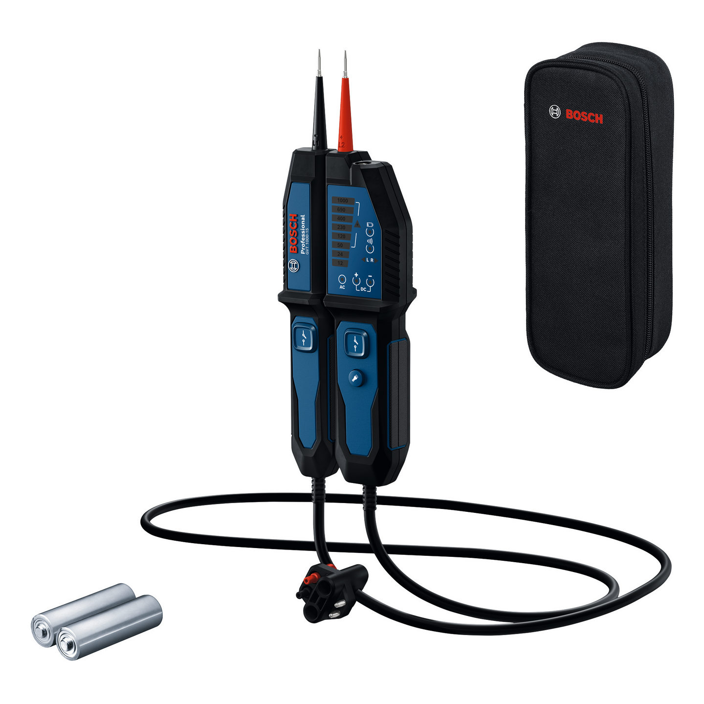 Jännitetesteri Bosch GVT 1000-15 2xAAA-paristot ja kotelo