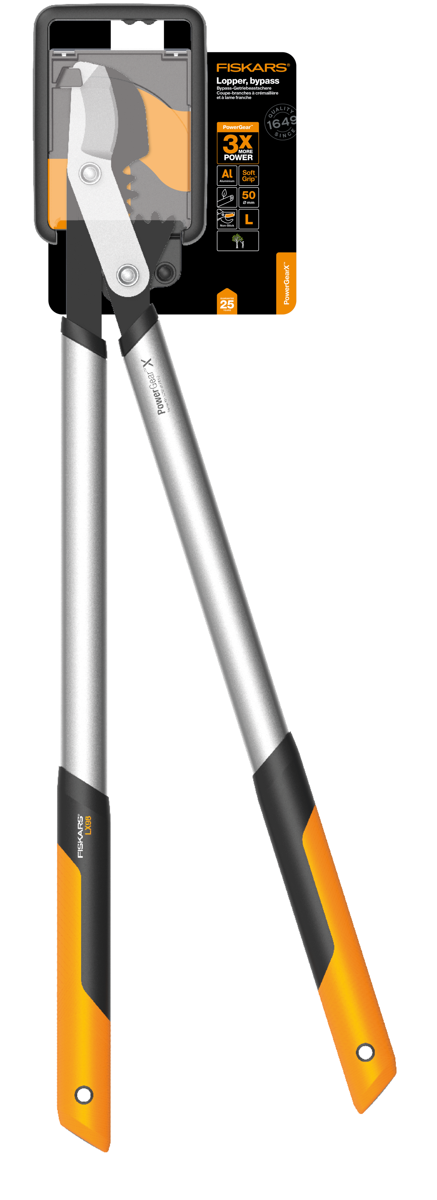 Raivaussakset Fiskars PowerGear X ohileikkaavat L LX98