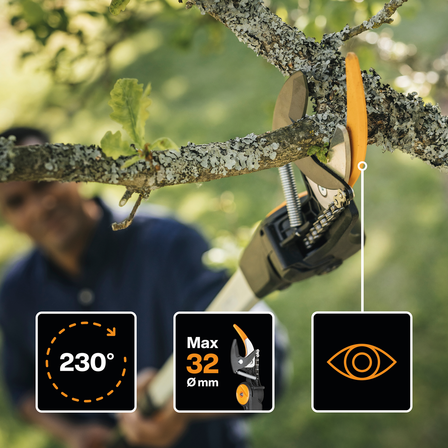 Monitoimileikkuri Fiskars PowerGear X teleskooppi UPX86